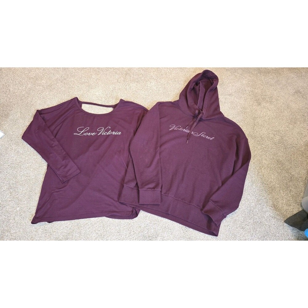 WOMAN'S VICTORIA'S SECRET SIZE:M 1 VS HOODIE & 1 LONG SLEEVE TOP DRAPED BK*GREAT